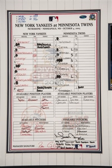 Mariano Rivera Signed & Framed Lineup Card From 27th Postseason Save Game